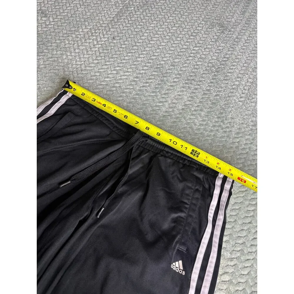 Adidas 3 Stripe Black Wide Leg Track Pants Y2K Size Medium (12-14)